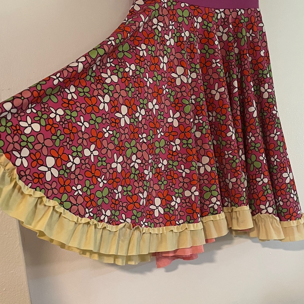 Twirly Girl original reversible Colorful Floral Kids Dress - Picture 7 of 10
